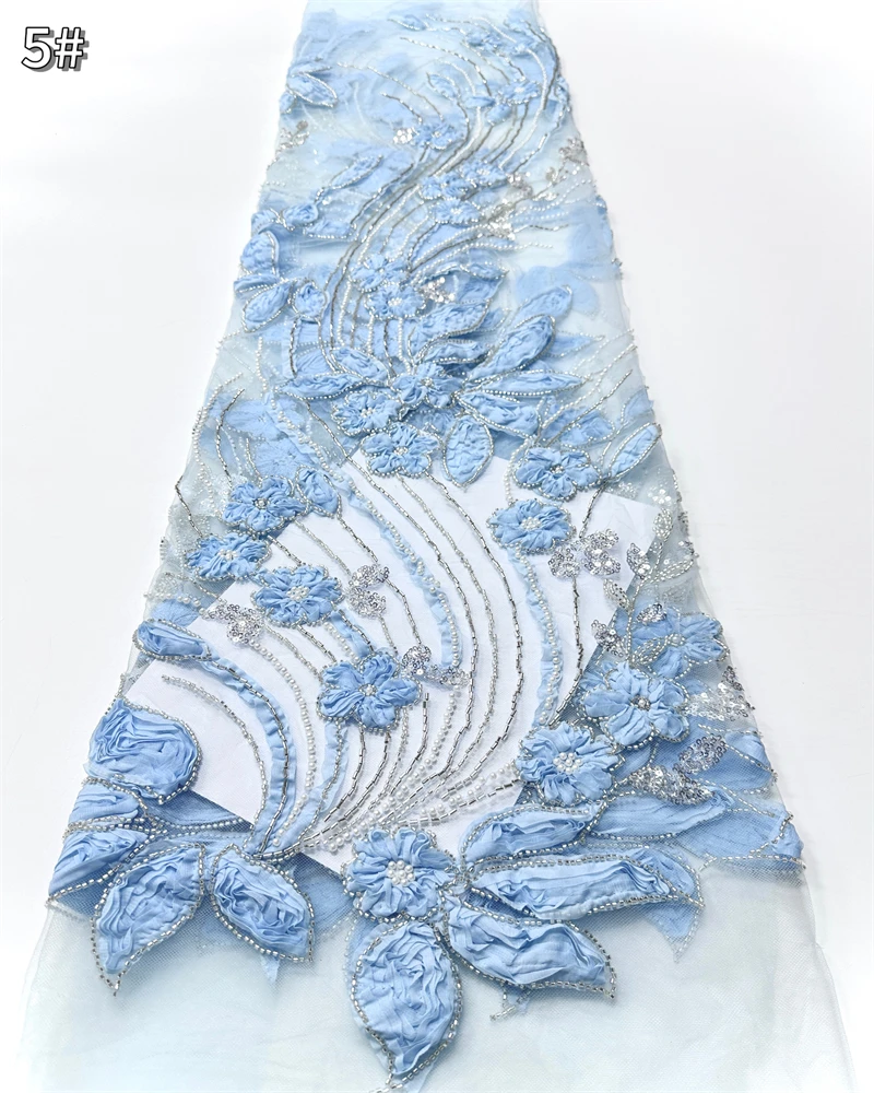 

Роскошная африканская нигерийская кружевная ткань с блестками и бусинами, высокое качество, французская тюль, кружевная ткань для свадебного платья, вечеринки