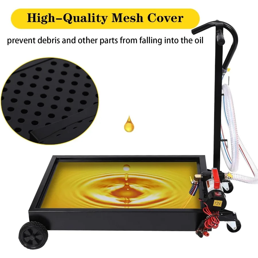 صينية تصريف الزيت منخفضة المستوى سعة 15 جالونًا مع مضخة كهربائية لتغيير الزيت بكفاءة تصميم ذو سعة كبيرة تتميز بخرطوم 8.2 قدم و
