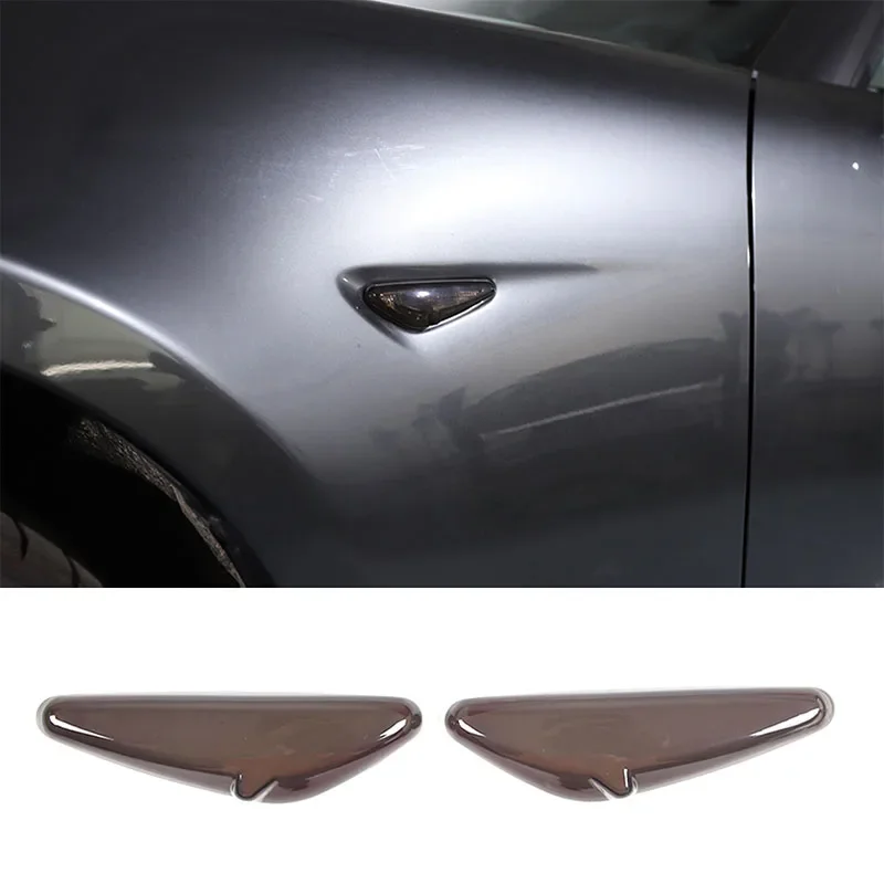 

For Mazda MX-5 2016-2023 ABS Smoked Black Fender Turn Signal Cover Car Accessories