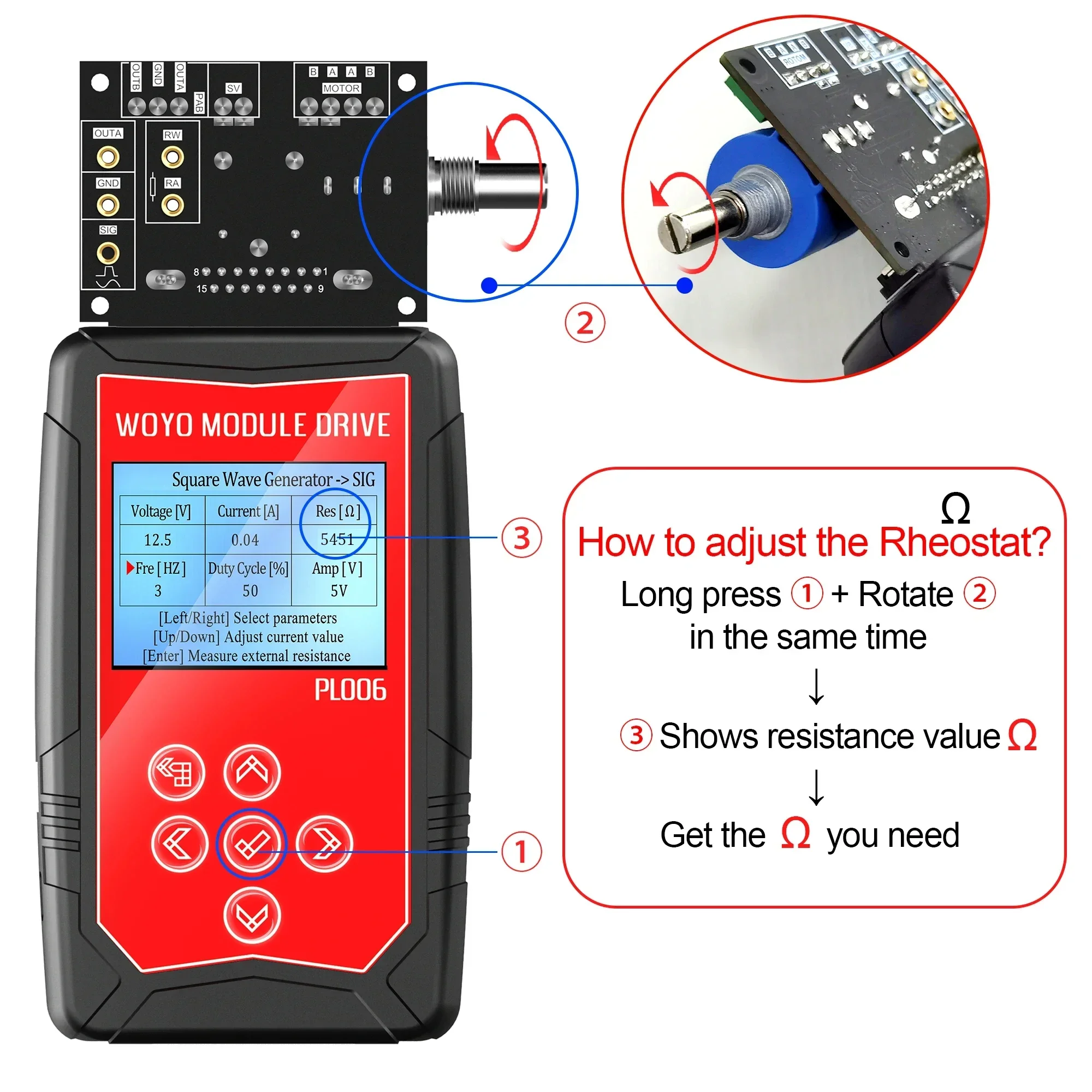 2024 Best WOYO PL006 for BMW Motorcycle Car Tester Box DLC 12V Battery Change Tool ECU Module Emulator Tester TFT Display Screen