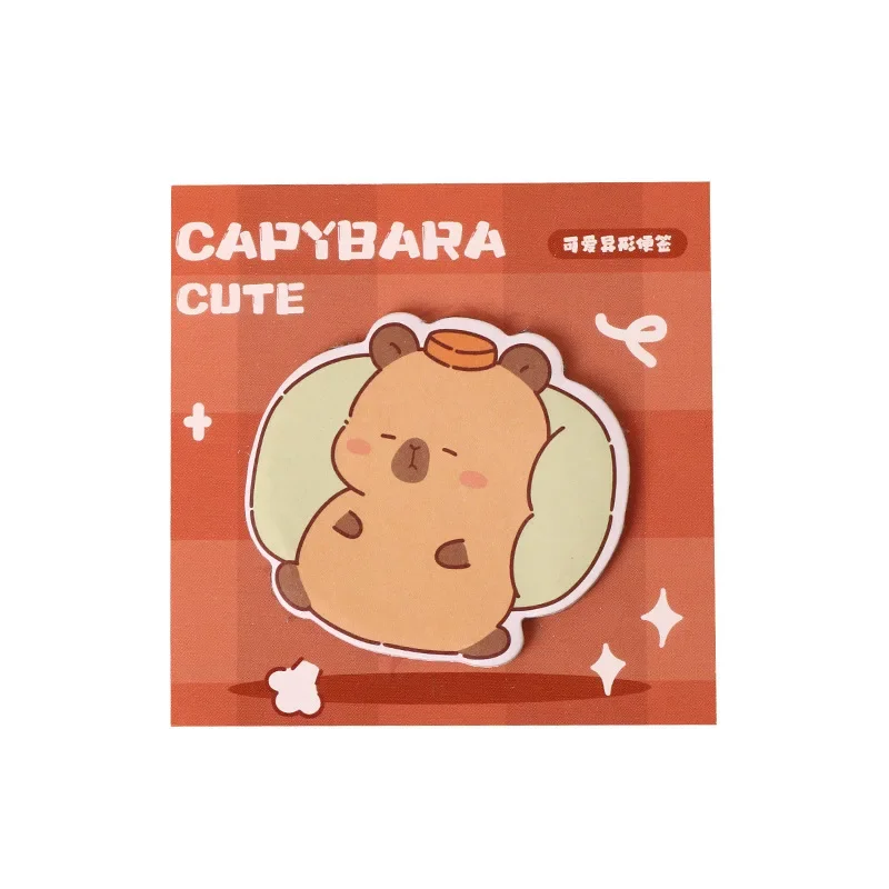5Pcs/Lot Cute Cartoon Capybara Sticky Note Memo Pad 30 Sheet/Book Tearable Sticker for School and Office Stationery Decoration