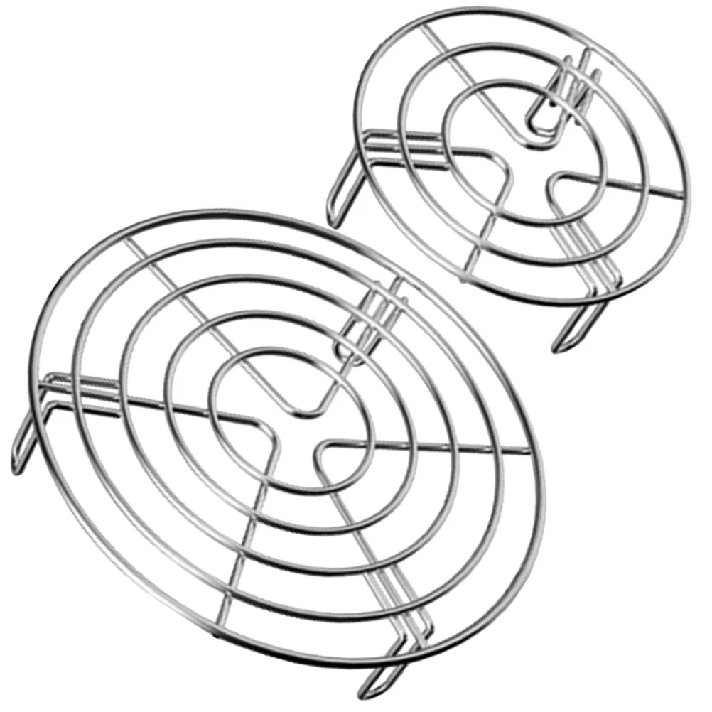 

2Pcs Premium Stainless Steel Wok Rack Easy to Clean Multi-Function Egg Steaming Stand for Home and Camping Cooling Rack