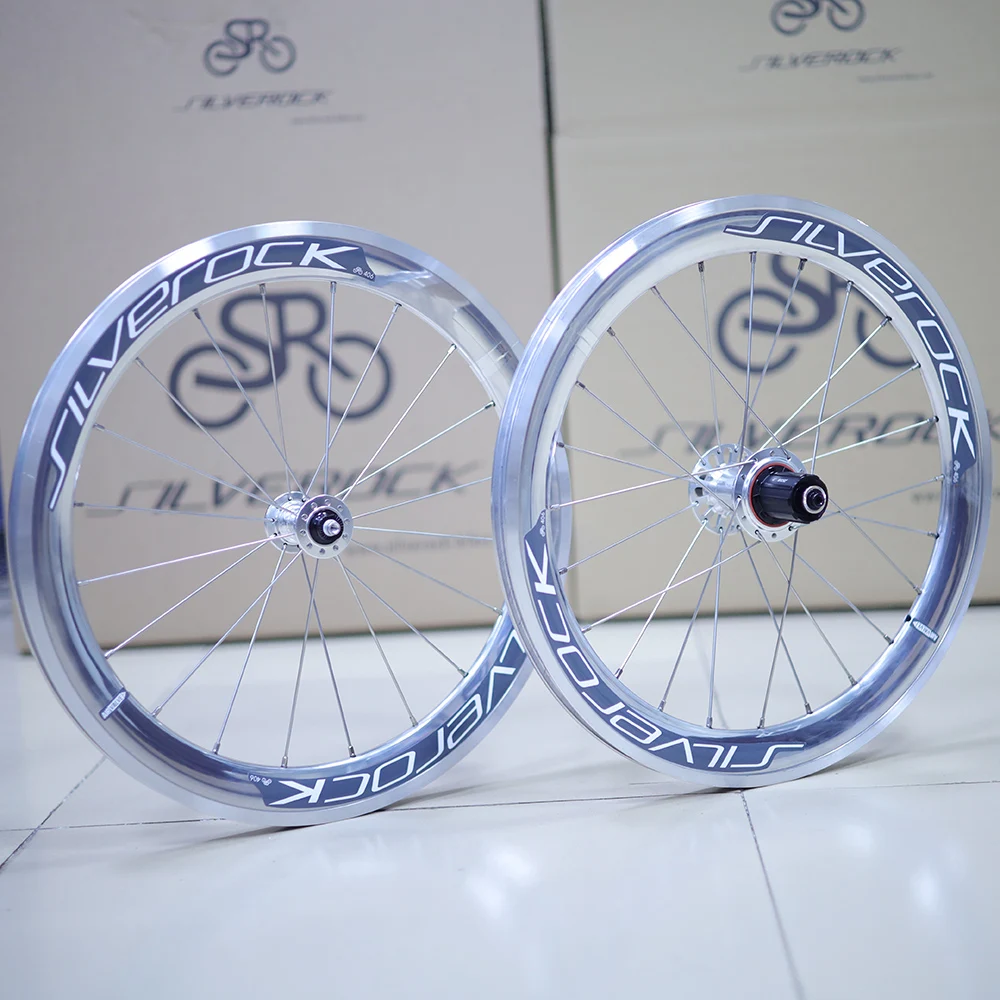 シルバーロック-折りたたみ自転車用合金ホイール,ハイプロファイルリム