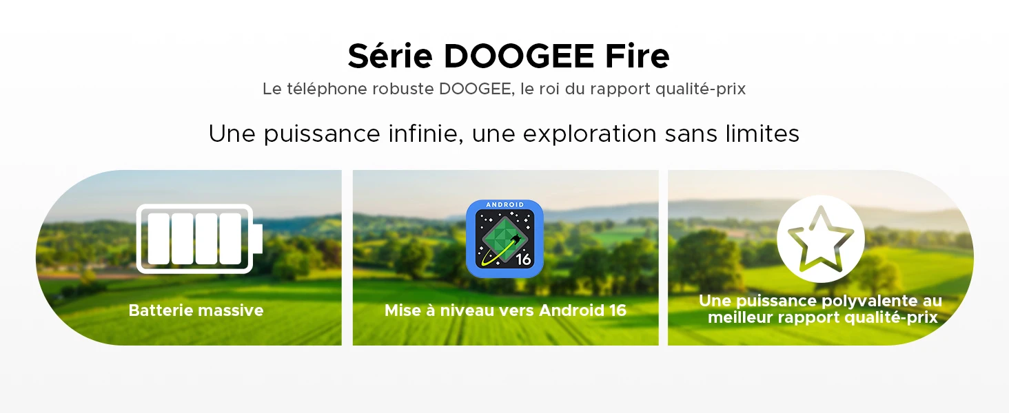 DOOGEE Fire 5 Pro Gemini Ai Rugged Phone 13000mAh Battery Helio G81 24GB RAM (4+20) 128GB ROM 6.6" 90Hz Global Version Smartphones