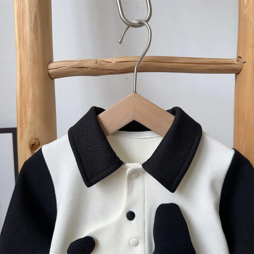 2025 Spring Baby Boys Romper 0-2Y Cute Cartoon Long Sleeve Bodysuit Infant Jumpsuit