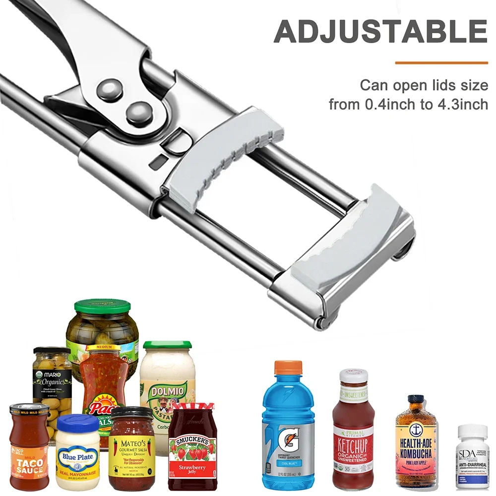 Adjustable Can Opener for People with Weak Hands, Easy to Grip, Kitchen Gadgets, Accessories Set Tools, Dining Tools