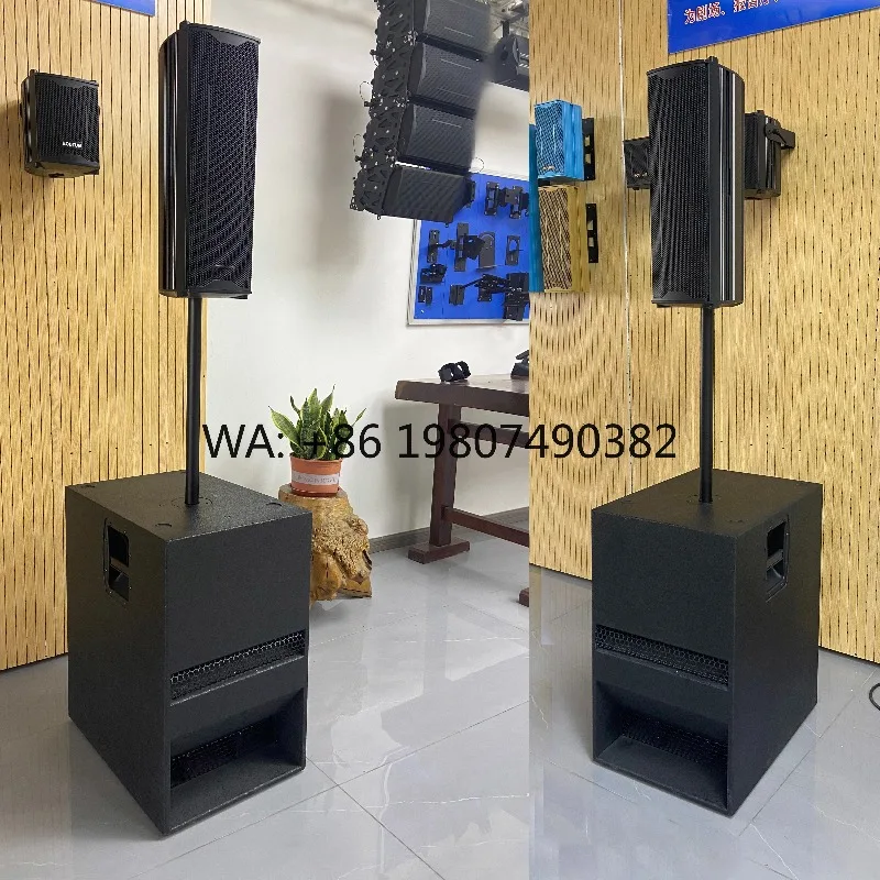 280W Waterproof Column Speaker 2*6.5 Inch With 15 Inch Active Power Amplifier Subwoofer Outdoor Stage Audio Sound System