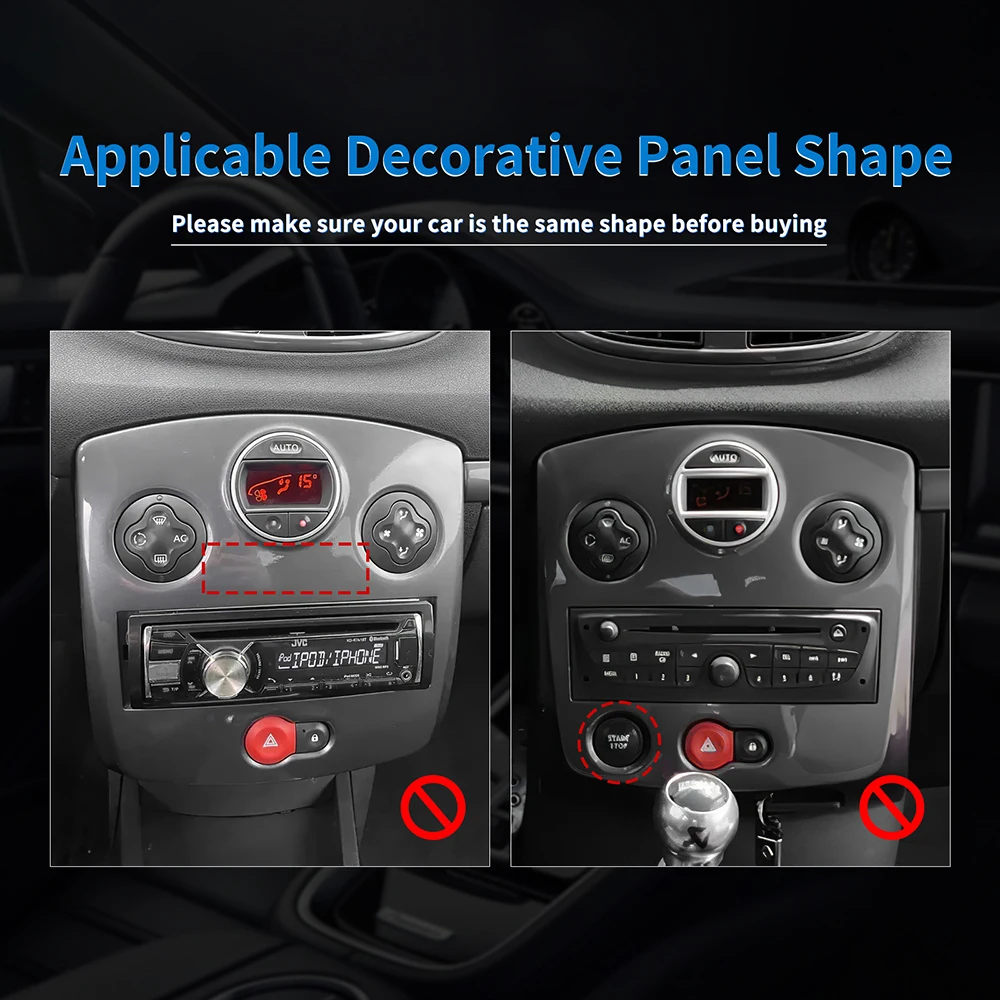 Echter weicher Carbonfaser-Aufkleber für Renault Clio 3 2006 2007 2008 2009 2010 2011 2012, Auto-CD-AC-Panel-Innenzubehör