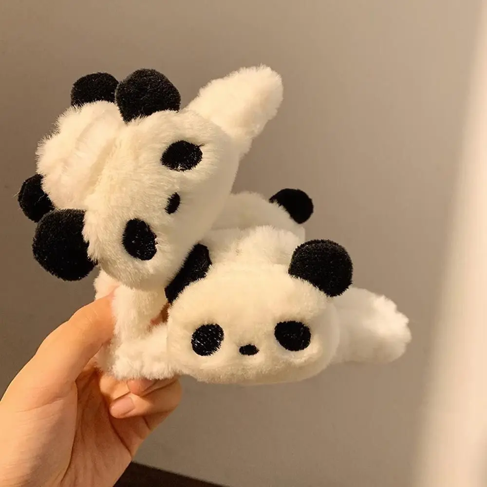 

Doll Plush Panda Hair Claw Acrylic Korean Style Animal Shark Clip Large Size Ponytail Holder Winter Cross Hair Clip Daily