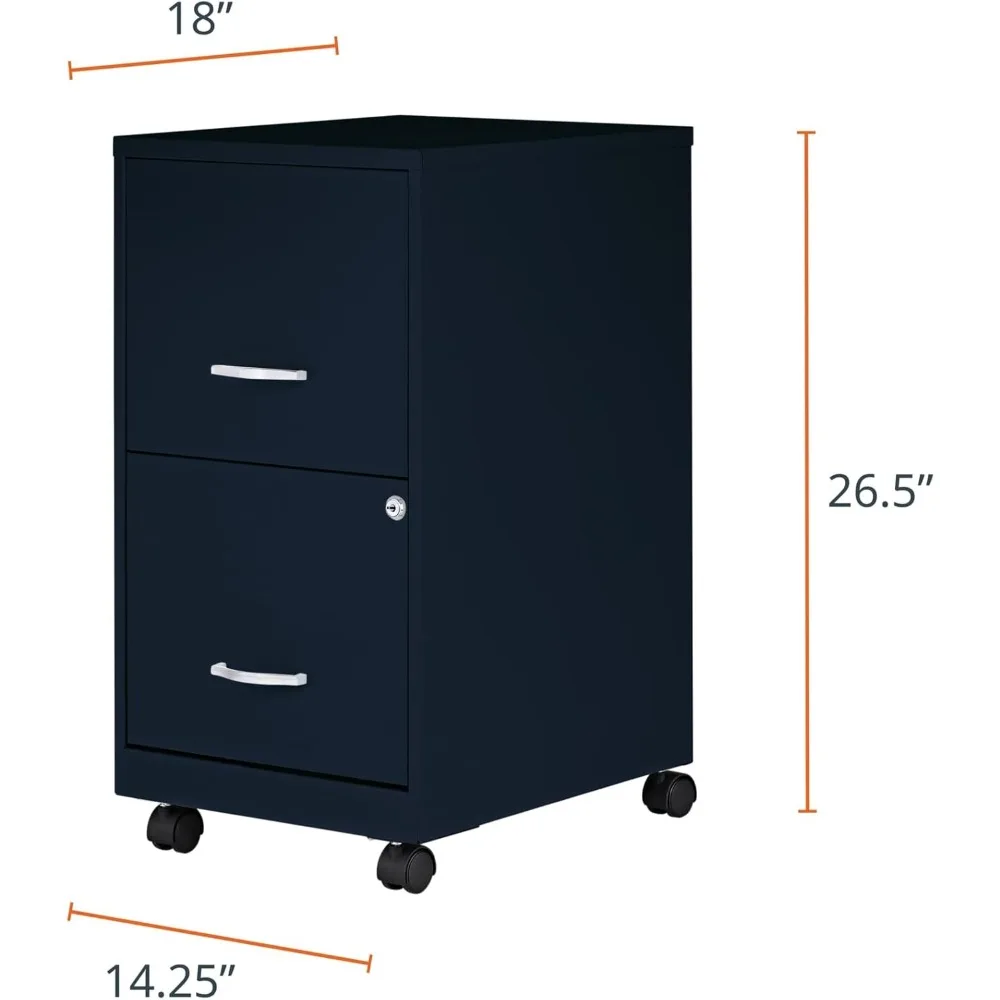 خزانة ملفات متنقلة حديثة باللون الأزرق الداكن للاستخدام في المكاتب المنزلية مع وظيفة SOHO