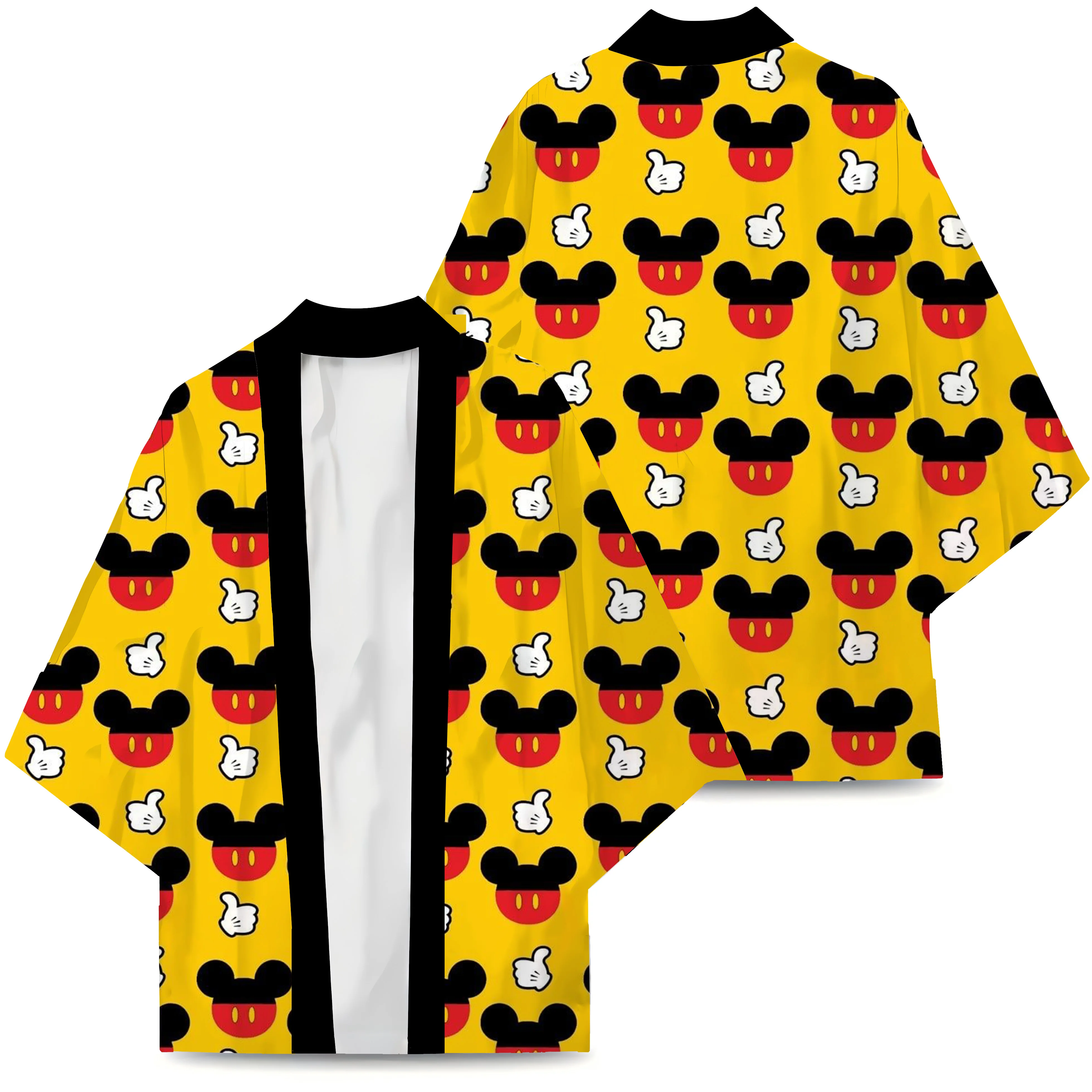 Kimono Men's Clothes Kimono Oversized Shirt Japan Anime Mickey T-shirt Cardigan Printed Pajamas Tops Minnie Mouse Shirts Disney