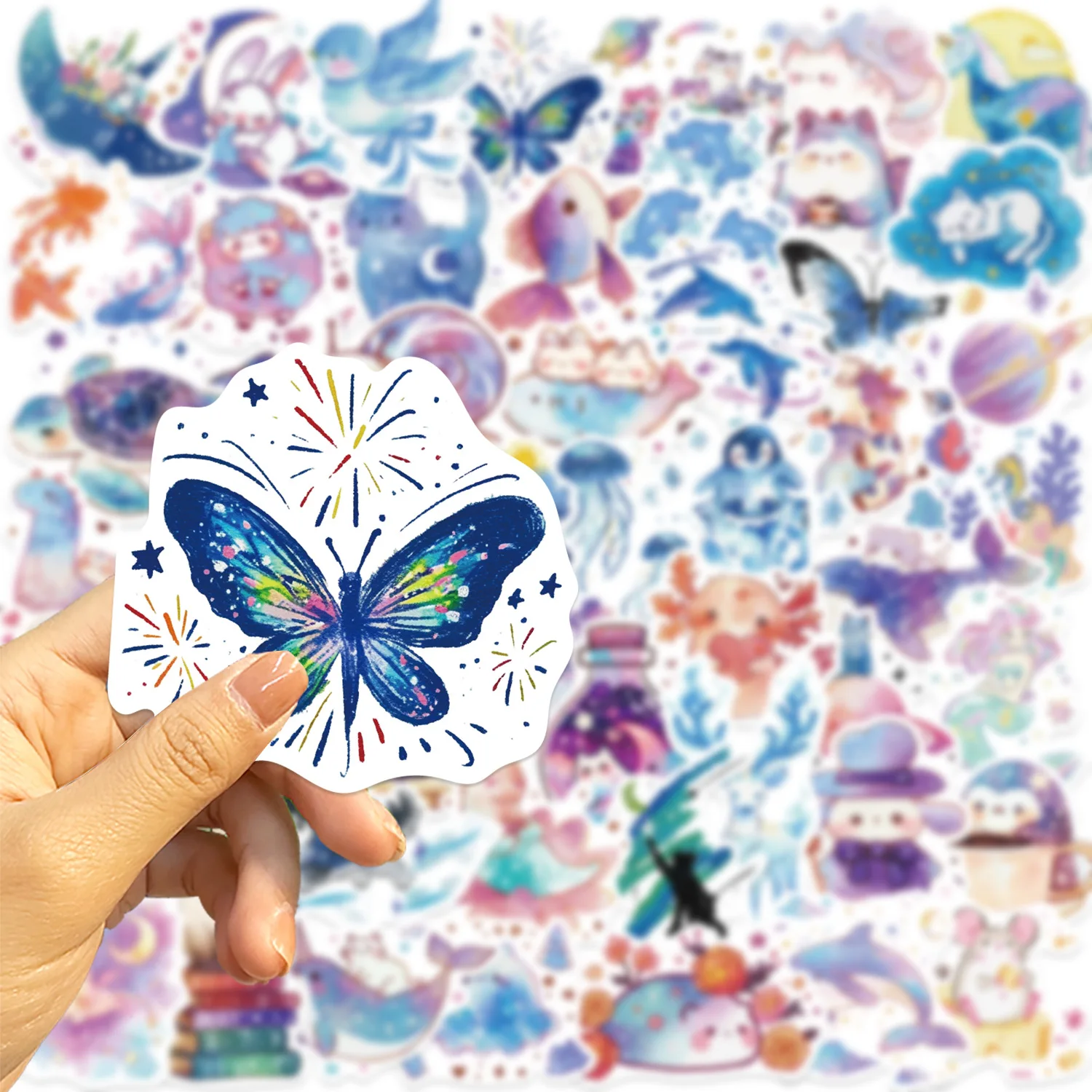 53PC Starry Sky Creative Biology Graffiti Stickers Decorative Luggage Notebook Diy Stationery Notebook Children Reward Stickers