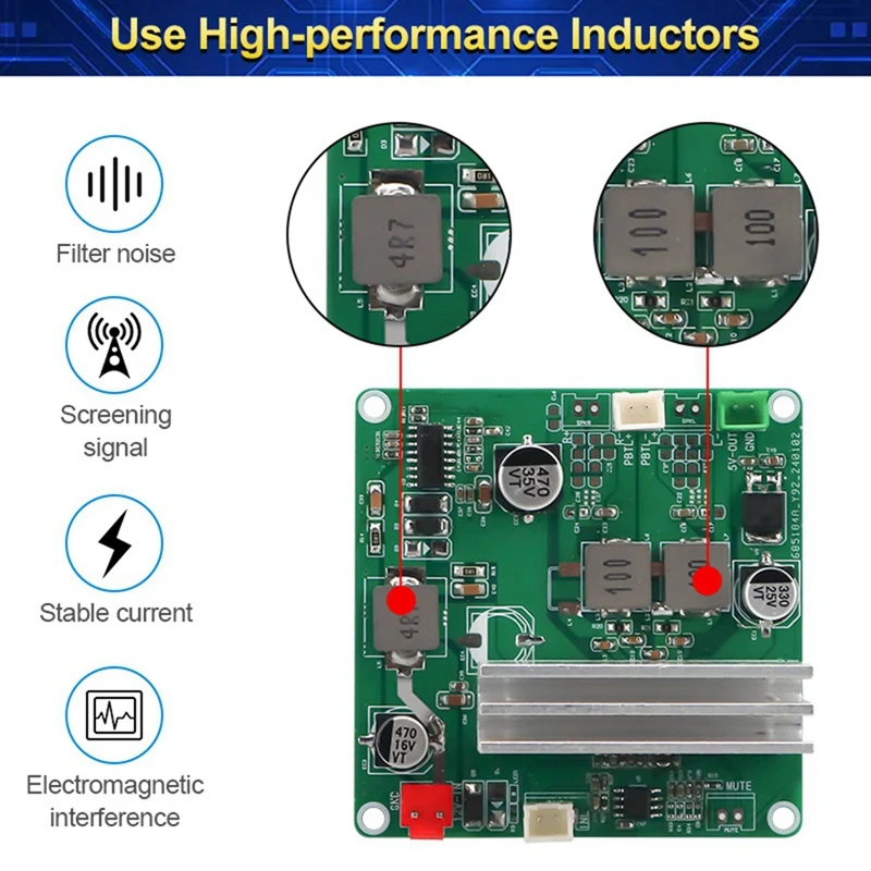 Płytka cyfrowego wzmacniacza mocy audio 12V TPA3116 100W PBTL Moduł domowego audio klasy D Moduł wzmacniacza audio z wyjściem 5V