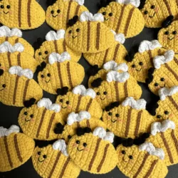 6cm Handmade Crochet Daisy Hair Clips Girls Lovely Shy Bees Hairpin Children Cute Knitting Hair Accessories Wholesale