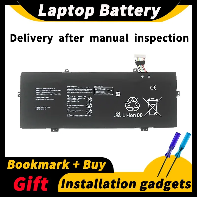 

For Huawei HB4593R1ECW-22 MACHC-WAH9LP 7.64V 56wh/7330mAh Laptop Battery