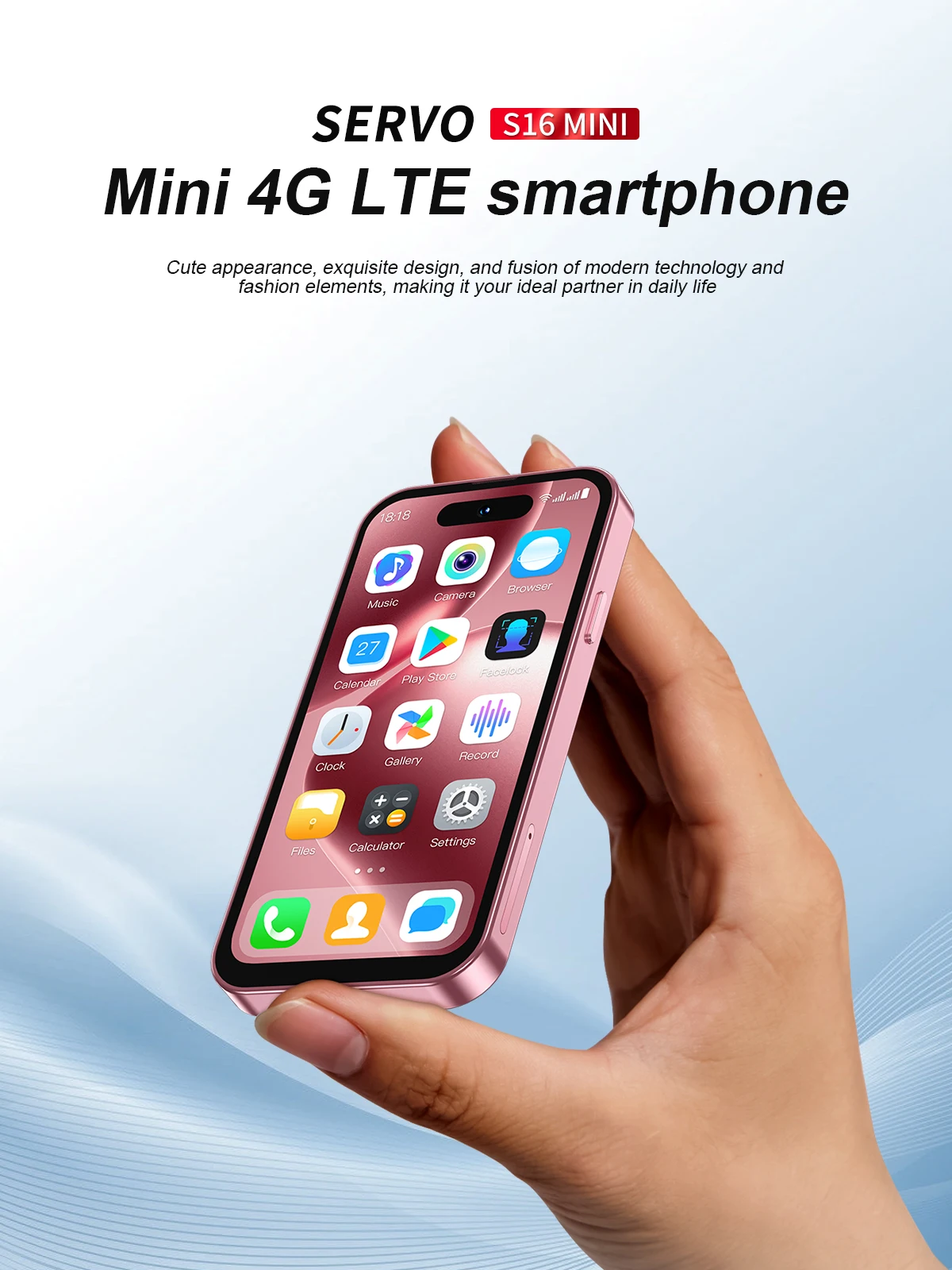SERVO S16 Mini 4G LTE Cute Smartphone Android Dual SIM Face Unlock GPS WiFi Bluetooth Video Player 3.9 Inch Pocket Mobile Phone
