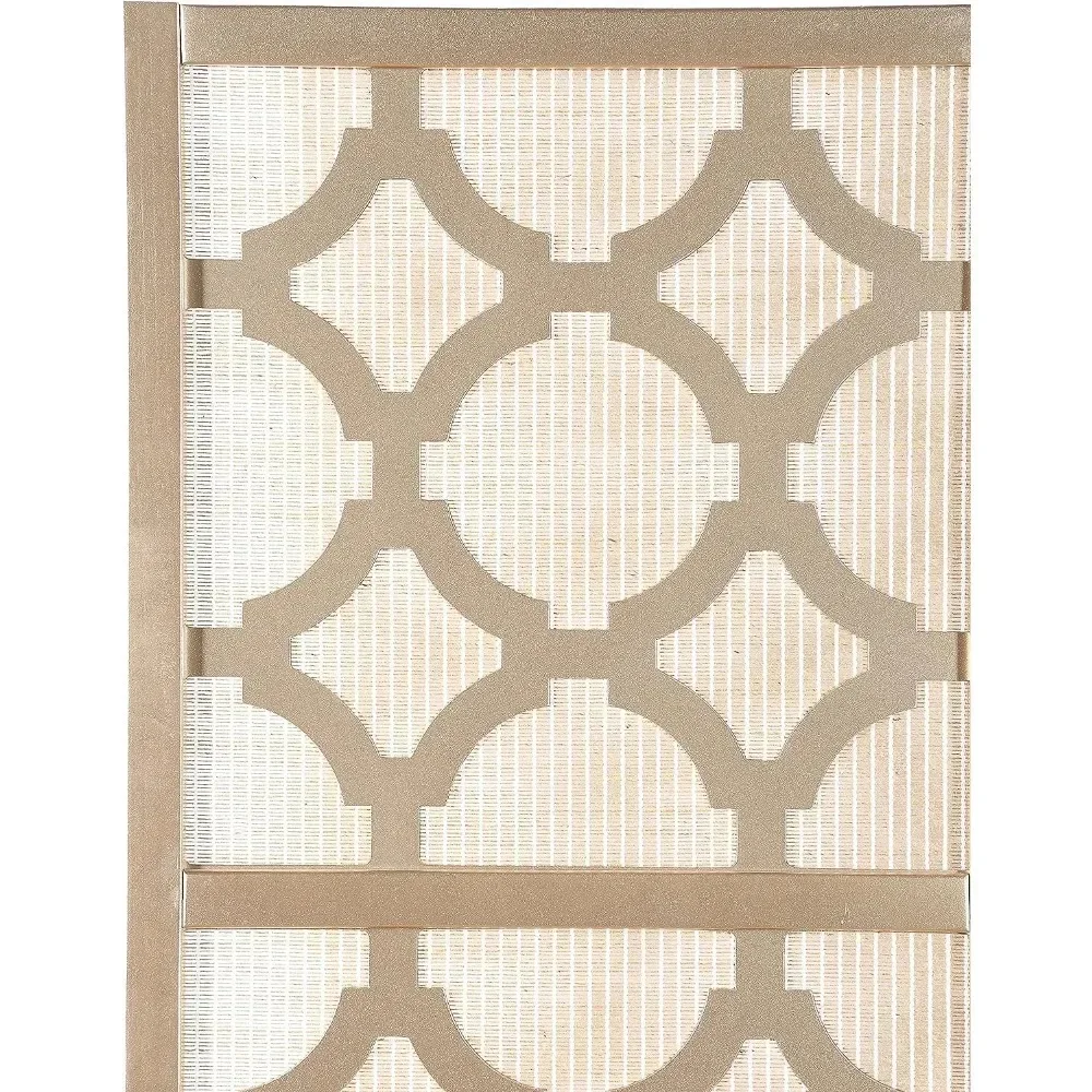 Room Dividers Panels Gold Quarterfoil Infused Diamond Design 4-Panel Room Divider Desk Partition Separator Folding Home Decor