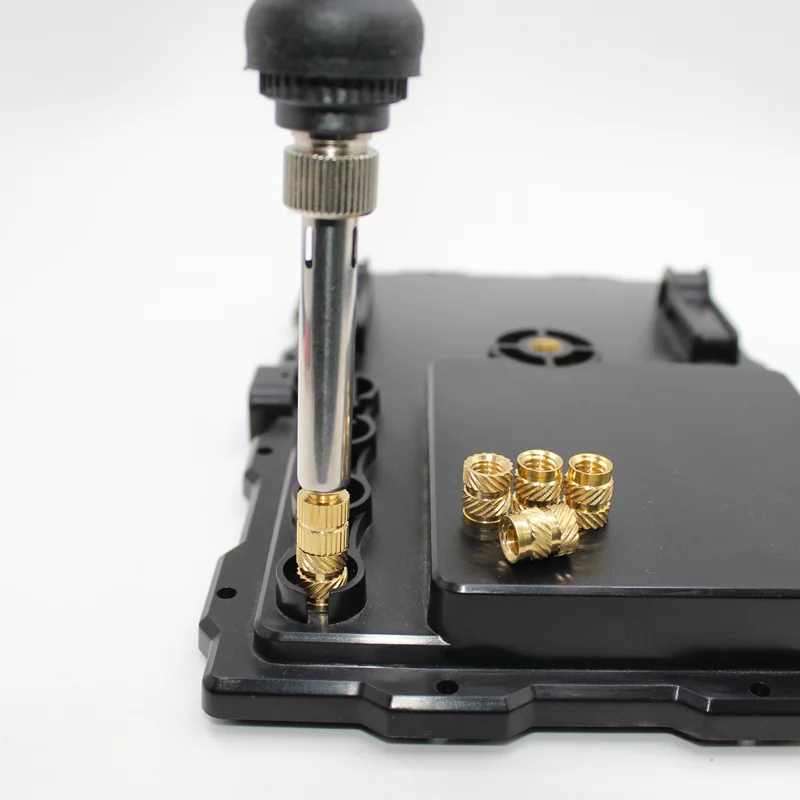Imagem -04 - Rosca Inserir Porca de Bronze e Conjunto de Calor Inserir Ferramenta m2 m3 m4 m5 m6 m8 para Impressora 3d Ferro de Solda Digital Inserção ue us