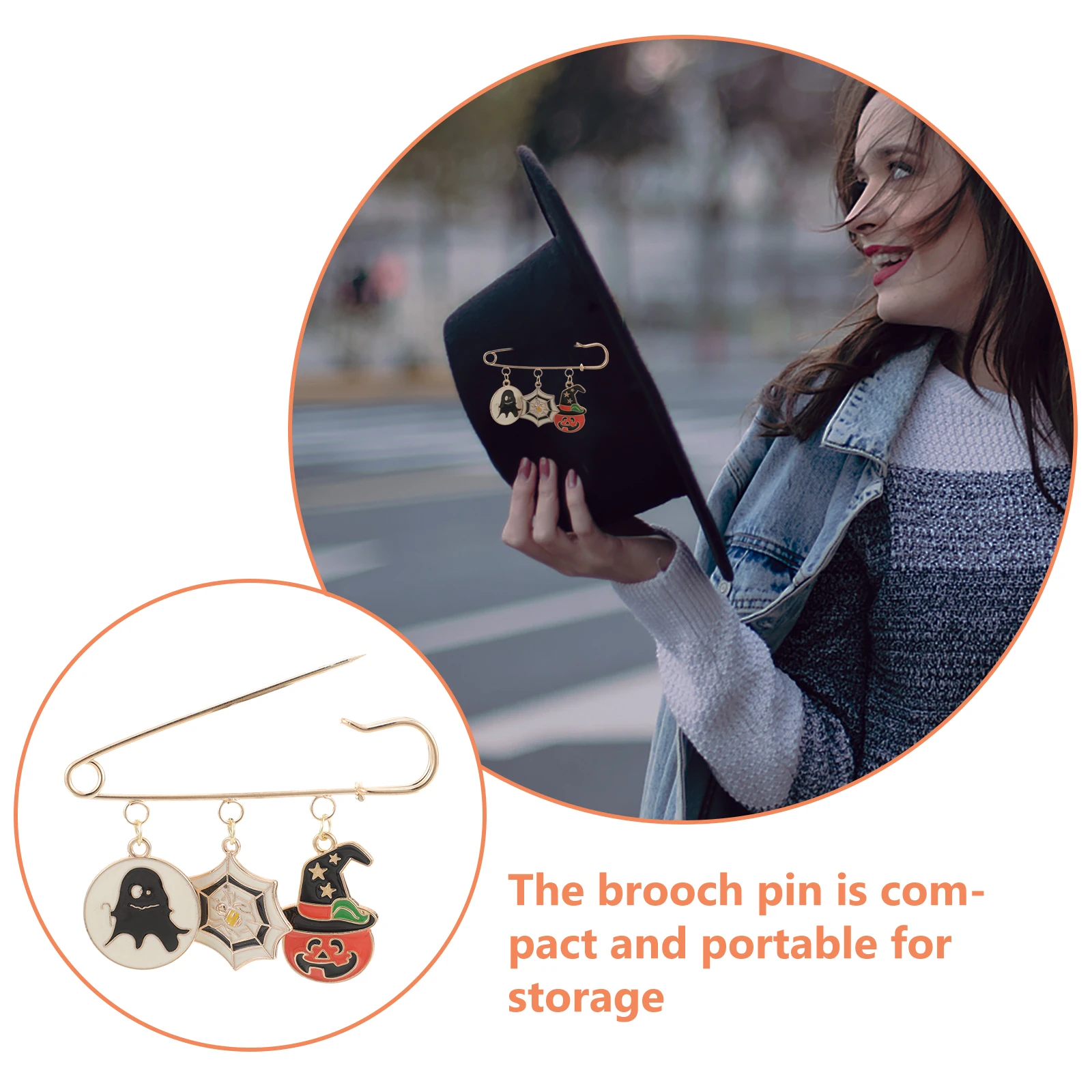 

1pcs Halloween Brooch Realistic Chic Halloween Clothing Decoration Bag Badges Funny Cool Brooches Men Women Lapel Pins Collar