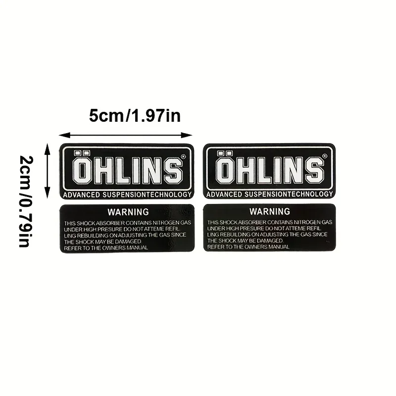 2 ألوان عاكسة OHLINS تعليق صدمة ملصقات دراجة نارية تعديل الشارات ملصقات الدراجة ملصقات عاكسة
