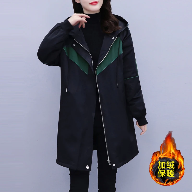 2022 Winter Coats Women's Clothing Fashion Large Size Trench Coats Winter Warm Hooded Windbreaker Cotton Padded Jackets fp652