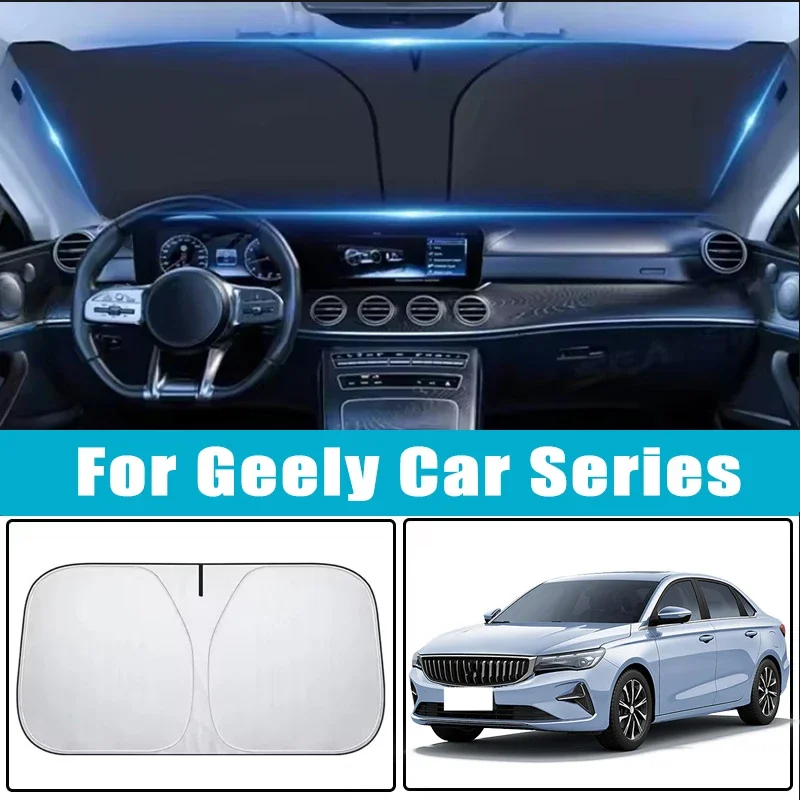 

For Geely Coolray Atlas Emgrand Okavango Tugella Azkarra Boyue Car Sun Visor Windshield Sunshade Heat Insulation Auto