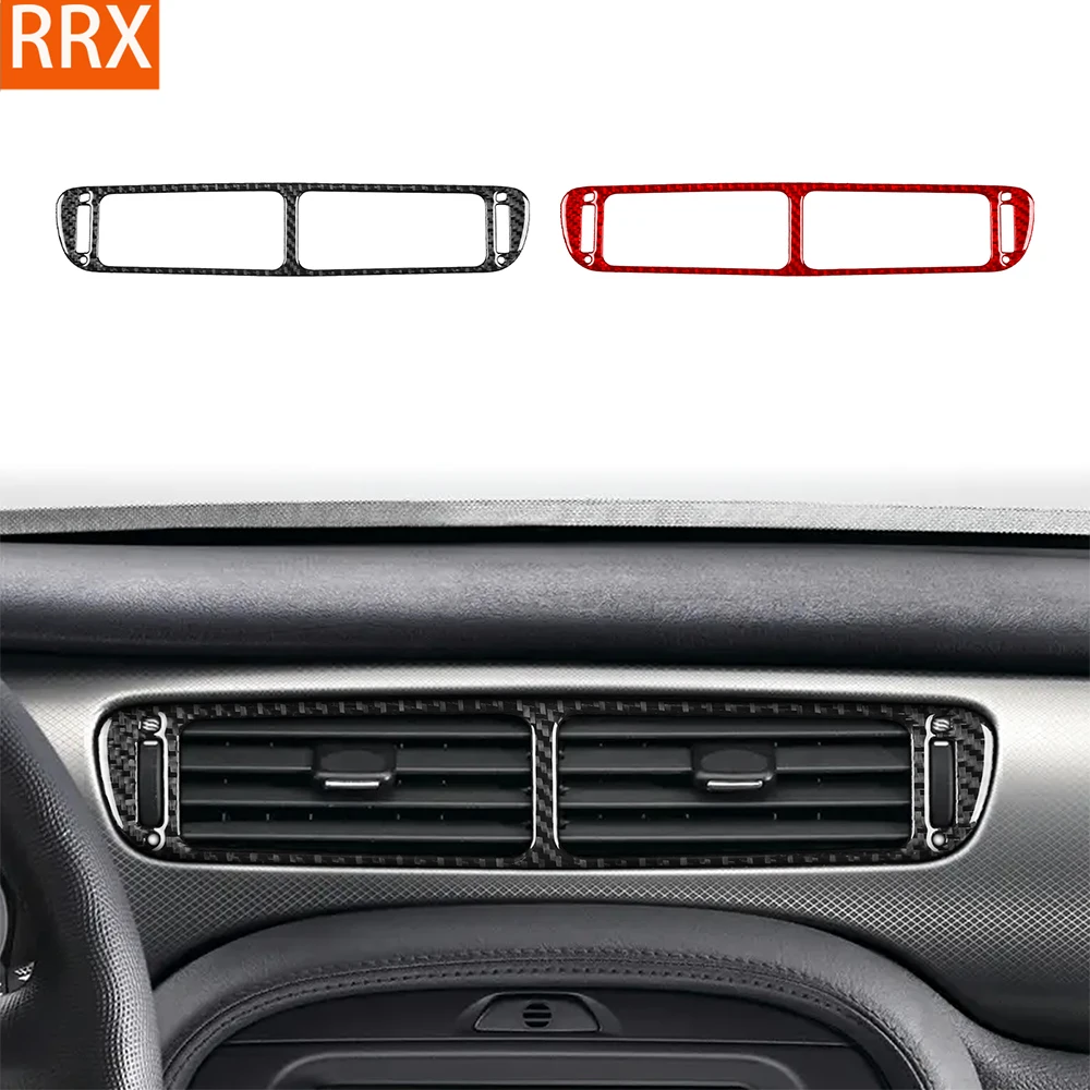 For Jaguar X-TYPE 2001-2009 Real Carbon Fiber Stickers Central Air Conditioning Outlet Panel Car Accessories Interior Decorative