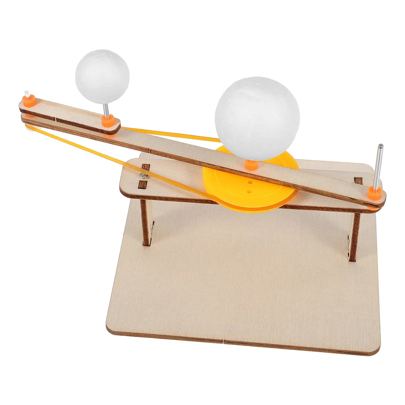 

1 set Three Ball Solar System Kit Model School Teaching Prop Educational Toy Wooden DIY Planetarium