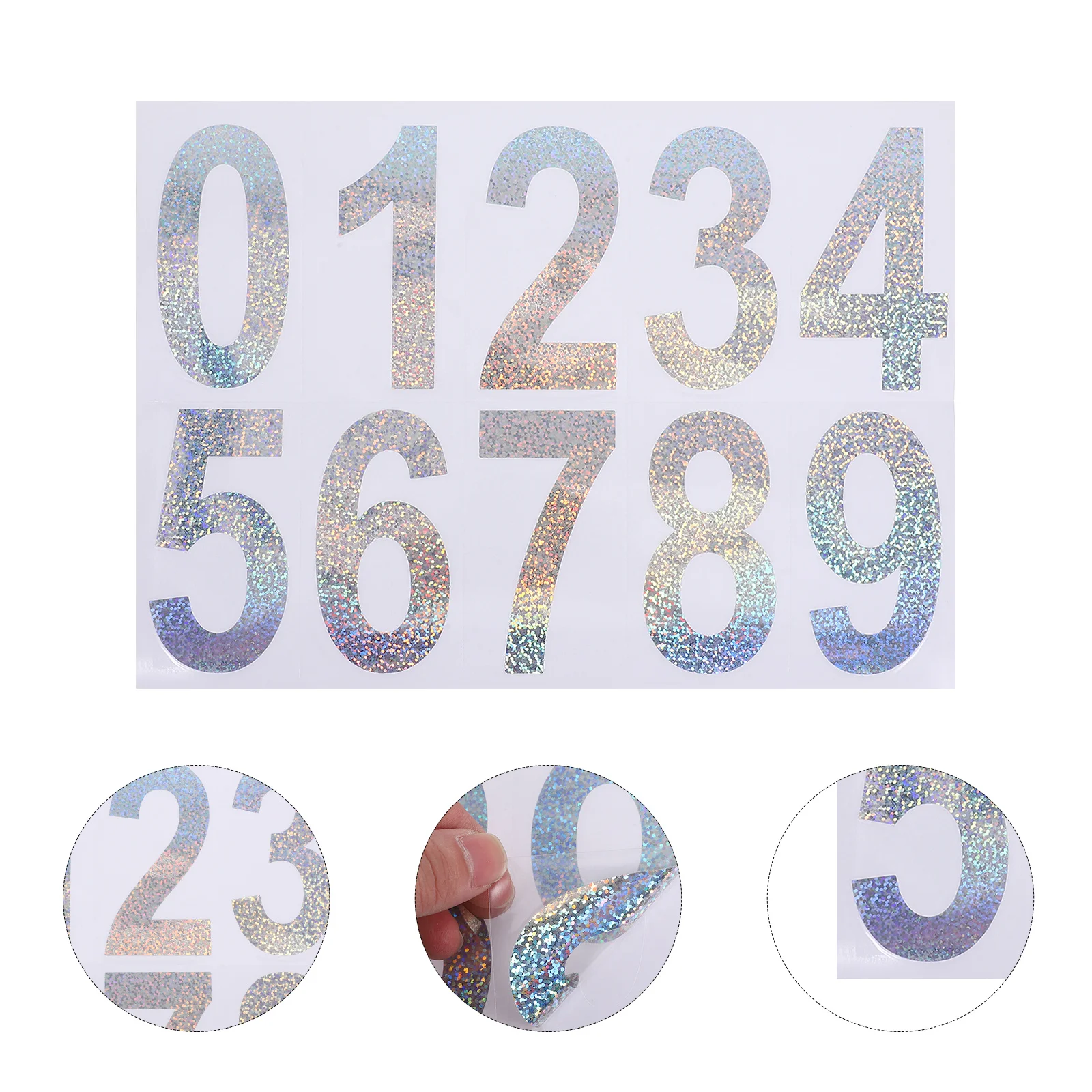 

3 Sheets Reflective Number Stickers Heat Resistant Waterproof PVC Address Decals for Mailboxes Trash Cans Traffic Signs