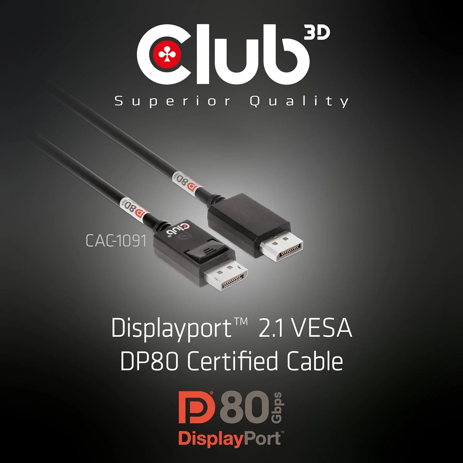 

Видеокабель Club 3d cac1092 Displayport 2.1 dp2.1 vesa dp80 8k 10k
