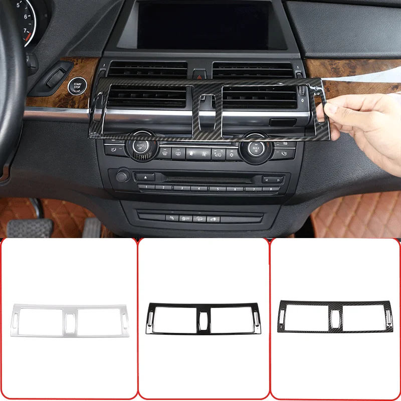 

For 2008-2013 BMW BMW X5 X6 E70 E71 ABS Carbon Fiber Car Central Control Air Conditioning Air Outlet Frame Sticker Auto Parts