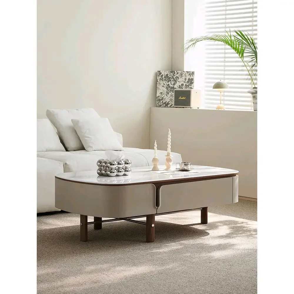 High-end modern style coffee table luxury round marble