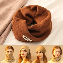 Multifunction Windproof Headband Scarf Solid Colour Knitted Pullover Hat Winter Soft Warm Face Mask Outdoor Cycling Neck Warmer