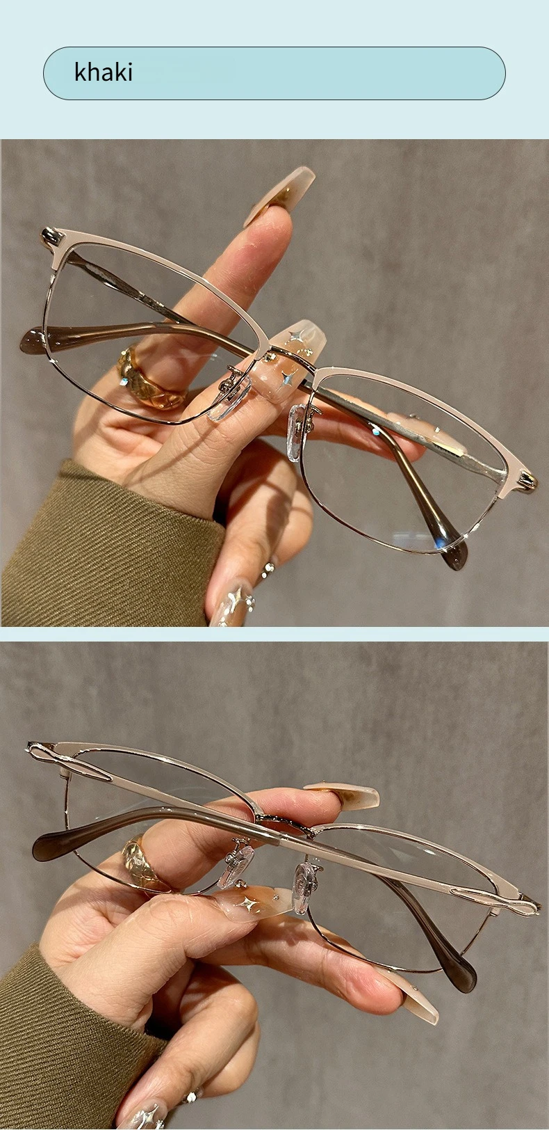 Heißverkaufte Lesebrille mit hochauflösendem Metallrahmen und Anti-Blaulicht-Lesebrille – Detail 5
