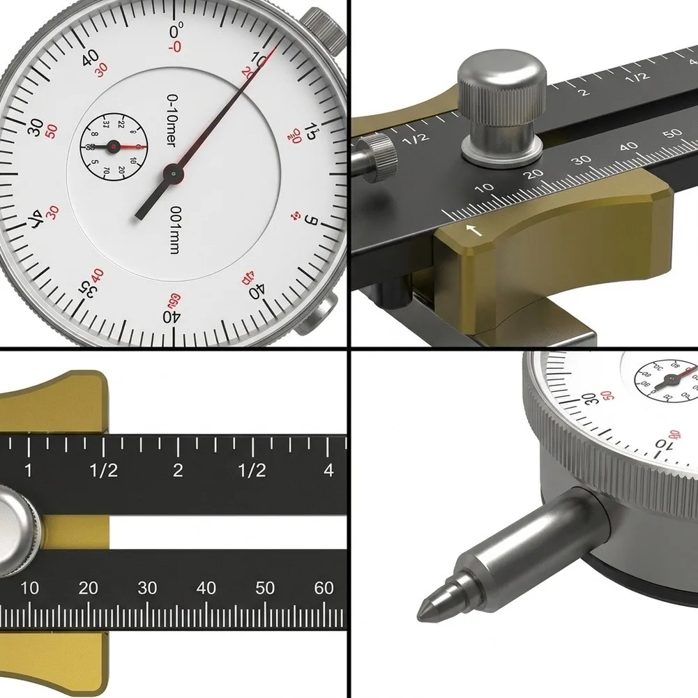 Calibration Tool for Table Saws Supporting Standard For Dial Indicators to Validate Blade Tracking and Fence Squareness