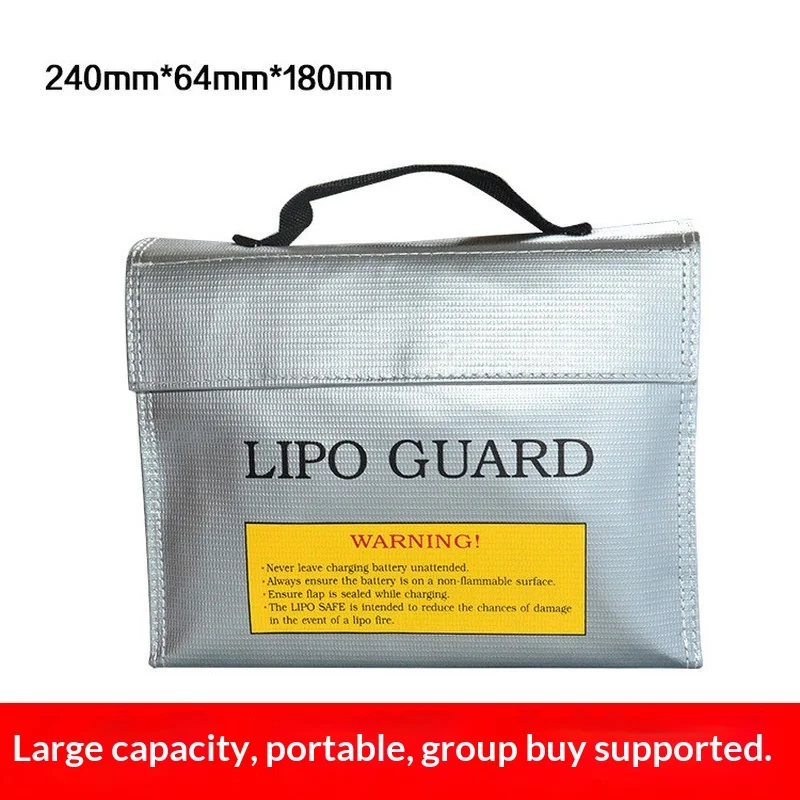 Lipo Guard Fireproof Flame Retardant Handheld Lipo Battery Safe Bag 240mm*64mm*180mm For Rc Drone Airplane Model Battery Storage - view 2