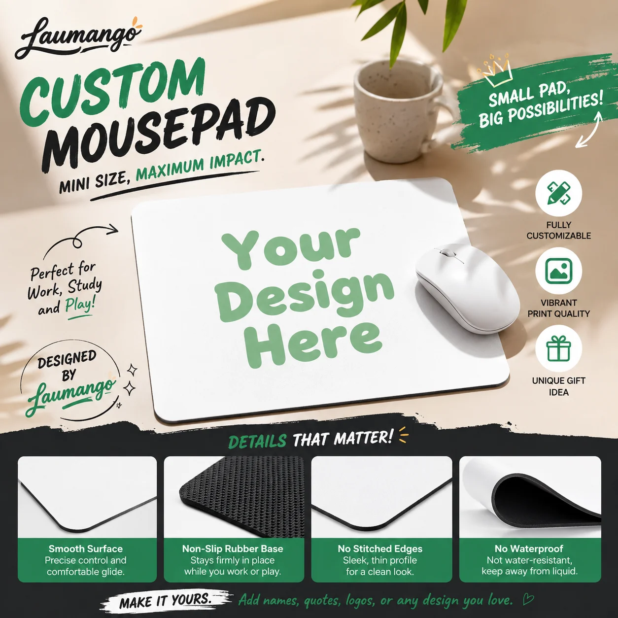 Custom Personalized Gaming Keyboard Pad Computer Desk Mat Mousepad Table Decoration Essential Accessories for PC Users