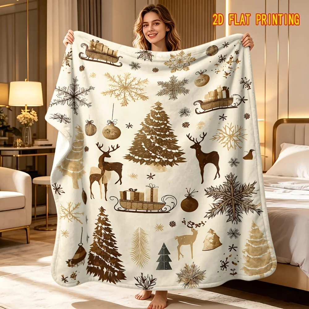 All‑season Plush Flannel Blanket Watercolor Lemon Daisy Floral Fruit Print Lightweight Throw for Travel Multi‑purpose Home