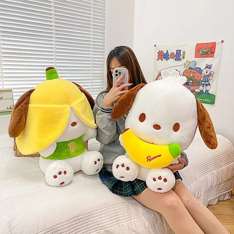 

35-60 см Sanrio Kawaii Pochacco Series-банан большая плюшевая кукла-подушка детская игрушка аниме мягкая девушка подарок на день рождения диван декоративный