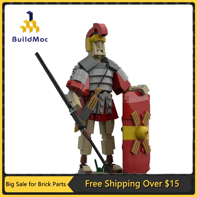 MOC Roman Soldier Legion Building Blocks Kit DIY Defense Team Retro Armor Guard Soldier Children's Holiday Gift Toys Bricks