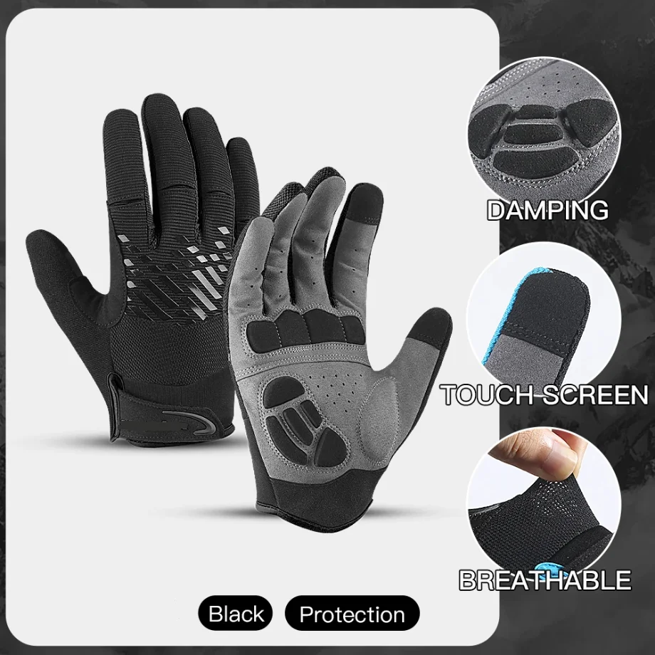 

MTB Men's Cycling Gloves Motorcycle Accessories Gloves Guantes Ciclismo Bicycle Touchscreen Breathable Full Finger Bike Gloves