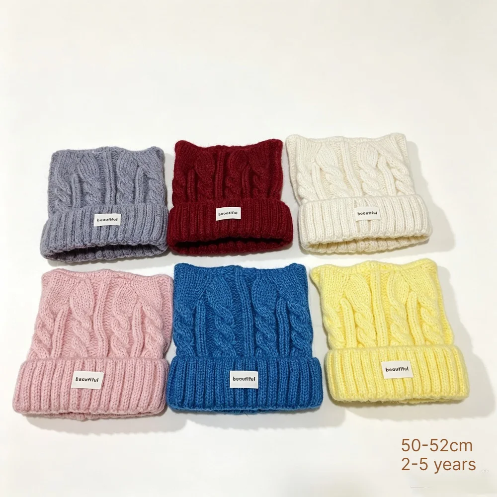Beanie Cuffed Knit - Kids Knitted Hat 50-52cm Beanie Girls