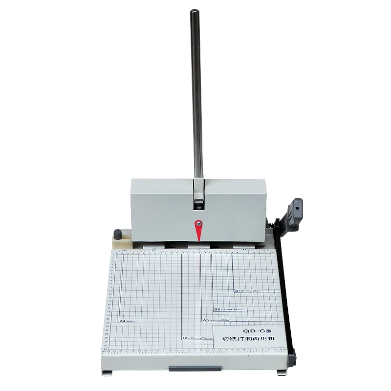 QD-C Punched Paper Cutting Machine Three Holes Punched Free Hole Spacing Durable Cutter Thick Body Grid Ruler