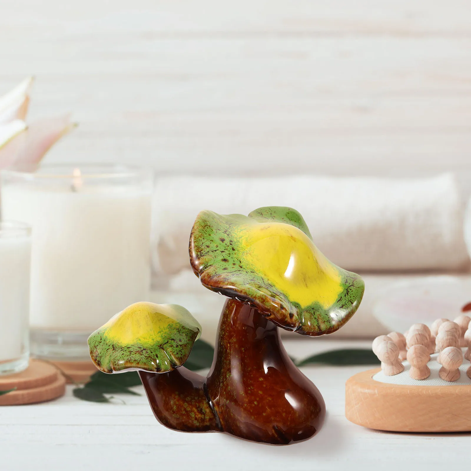 السيراميك الفطر النحت دائم حديقة ديكور منضدية زخرفة الفطر الصغير تمثال ديكور المنزل إكسسوارات الحديقة