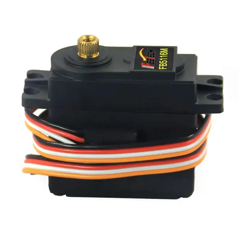 FB5116M Digital Servo 15กก./ซม. ข้อเสนอแนะตําแหน่ง 300 °   มอเตอร์แกนเกียร์โลหะที่ไม่มีการควบคุมสําหรับชิ้นส่วนเครื่องบินรถยนต์ RC 1:8/1:10