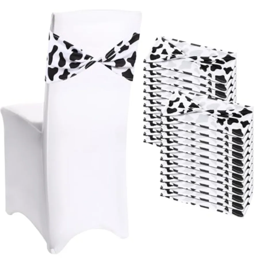 

Pcs Cow Stripe Chair Sashes Spandex Cow Chair Bands Animal Print Elastic Chairs Sashes Bow Polyester Bands Ties Without Buckle