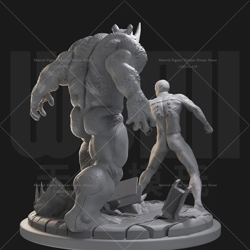 1/24 1/18 Scale Marvel The Amazing Spider-Man VS Rhino Man Aleksei Sytsevich ภาพยนตร์ DIY ประกอบเรซิ่น Un-panited รุ่น