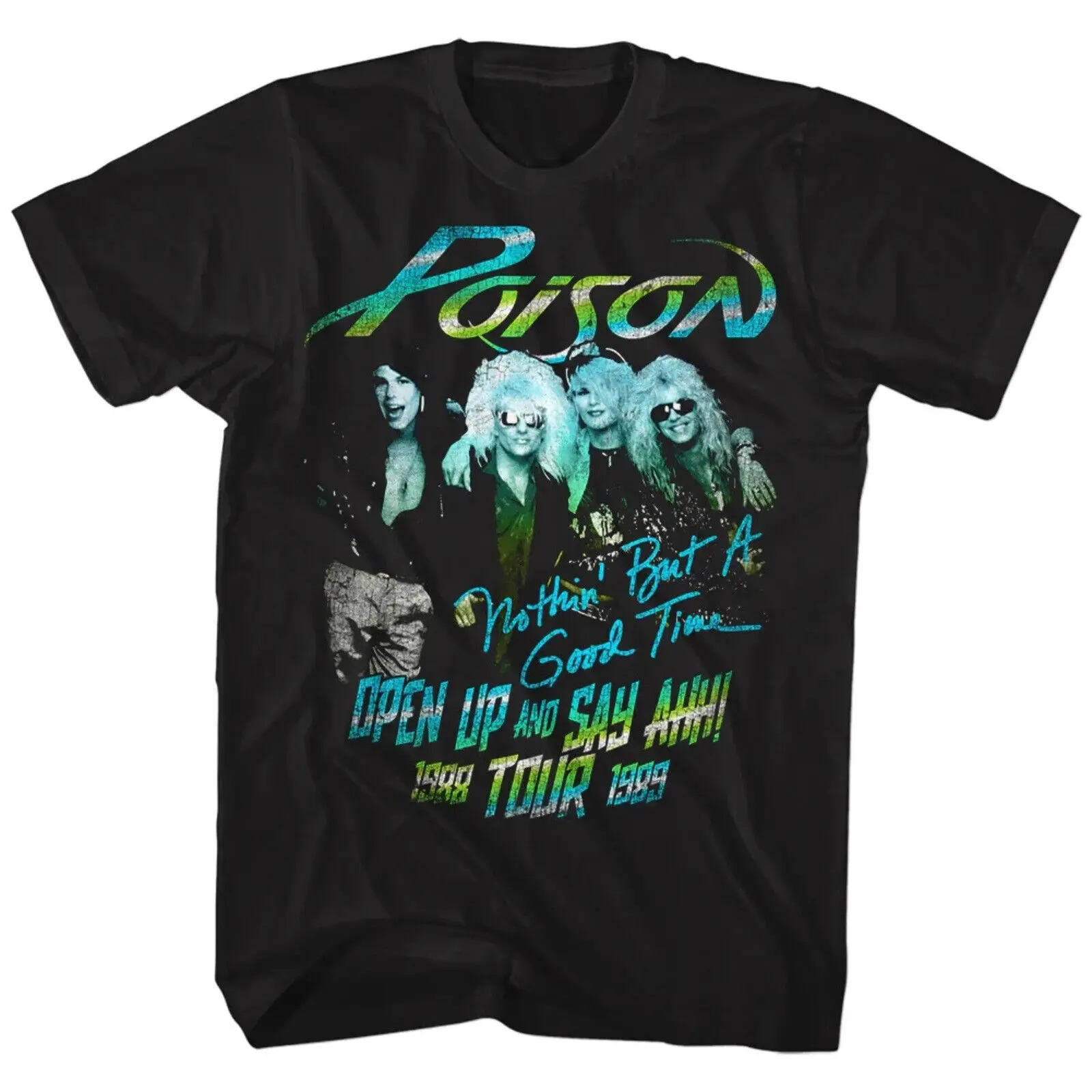 POISON cd lgo OPEN UP AND SAY AHH TOUR '88 '89 Official SHIRT XL New good time