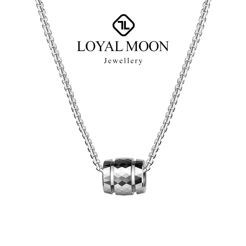 Loyal Moon Necklace Tungsten Pendant For Men Fashion Casual Sporty Multi-faceted Design Creative Necklaces Jewelry Scratch Proof