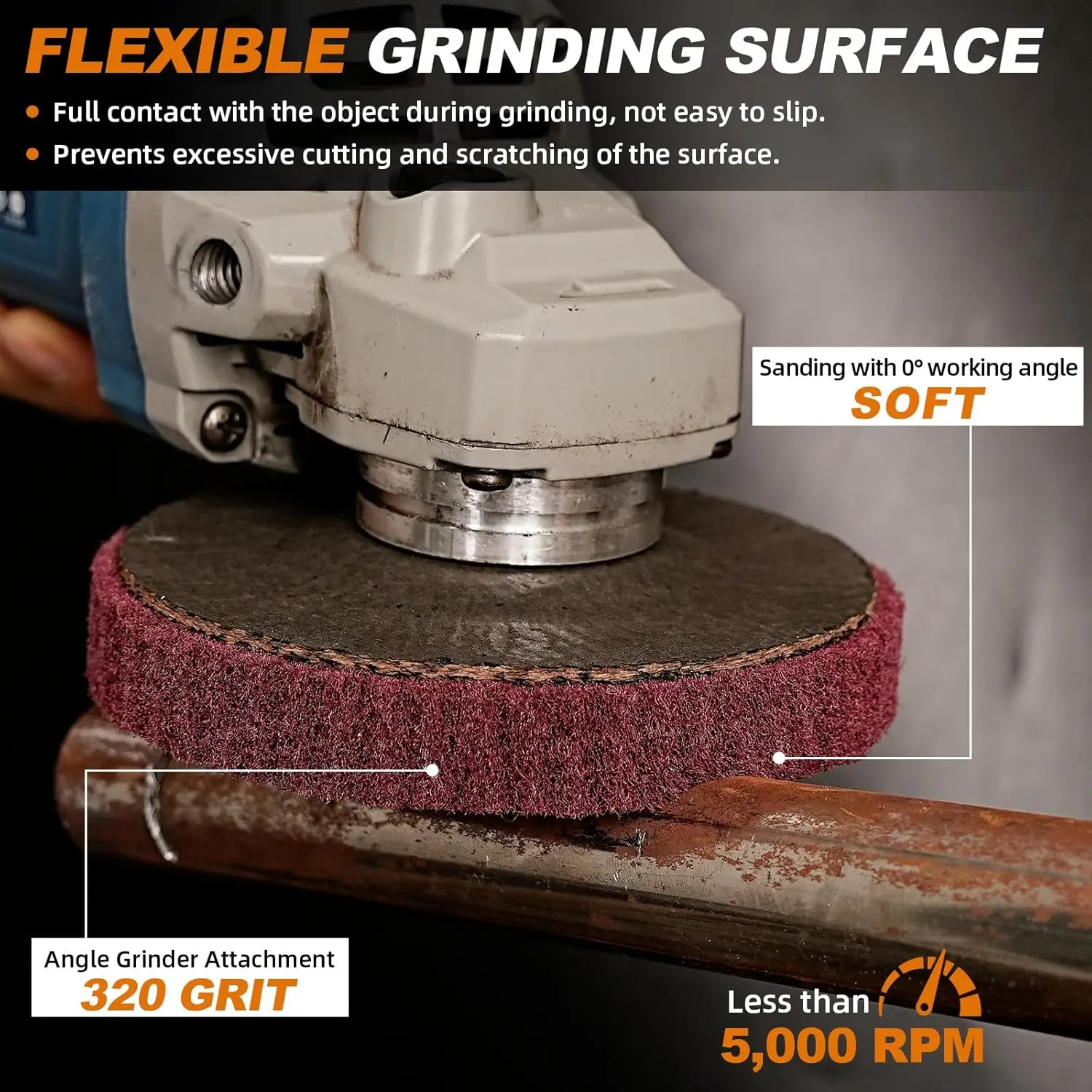 10 قطعة ألياف النايلون رفرف إطارات لامعة 4/4.5/5 بوصة غير المنسوجة قرص الطحن لطاحونة الزوايا تلميع المعادن 180 حصى 320 حصى